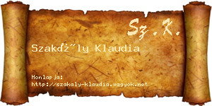 Szakály Klaudia névjegykártya