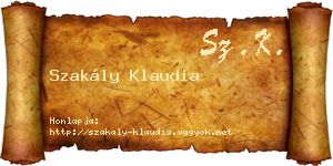 Szakály Klaudia névjegykártya