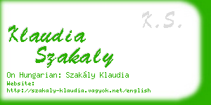 klaudia szakaly business card