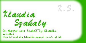 klaudia szakaly business card